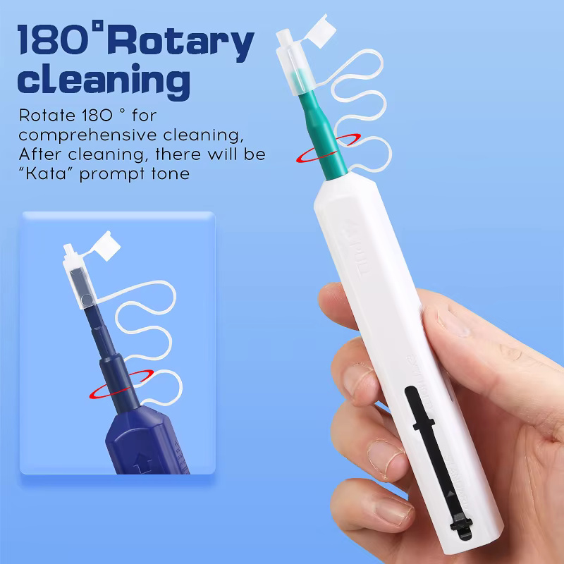 Factory LC/SC/FC/ST One-Click Cleaner Tool 1.25mm and 2.5mm Fiber Optic Cleaning Pen 800+ Cleans Fiber Optic Cleaner
