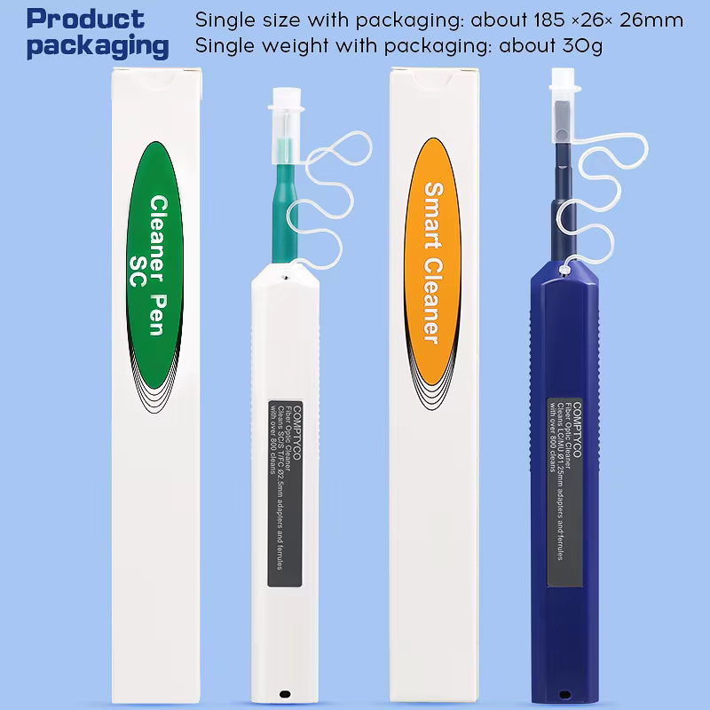 Factory LC/SC/FC/ST One-Click Cleaner Tool 1.25mm and 2.5mm Fiber Optic Cleaning Pen 800+ Cleans Fiber Optic Cleaner