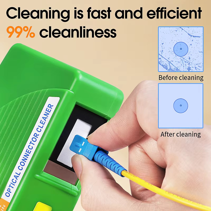 COMPTYCO Factory price Fiber End Face Cleaning Tool SC FC ST LC Connector Cleaner Fiber Optic Cleaning Box Fiber Optic Cleaner