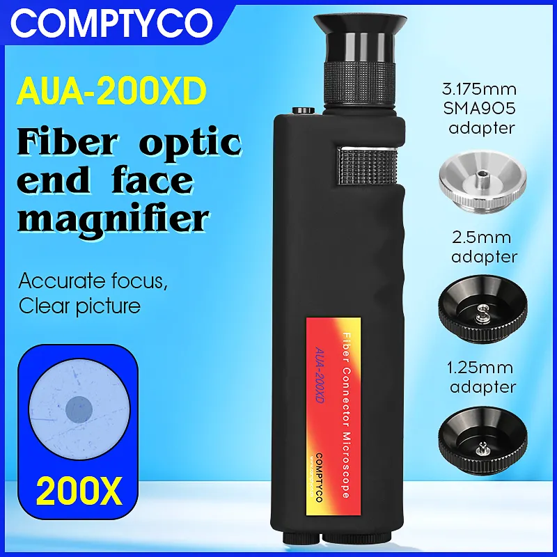 COMPTYCO AUA-200XD fiber end face magnifier fiber optic inspection instrument SC/FC/ST/LC interface Fiber Optic Microscope