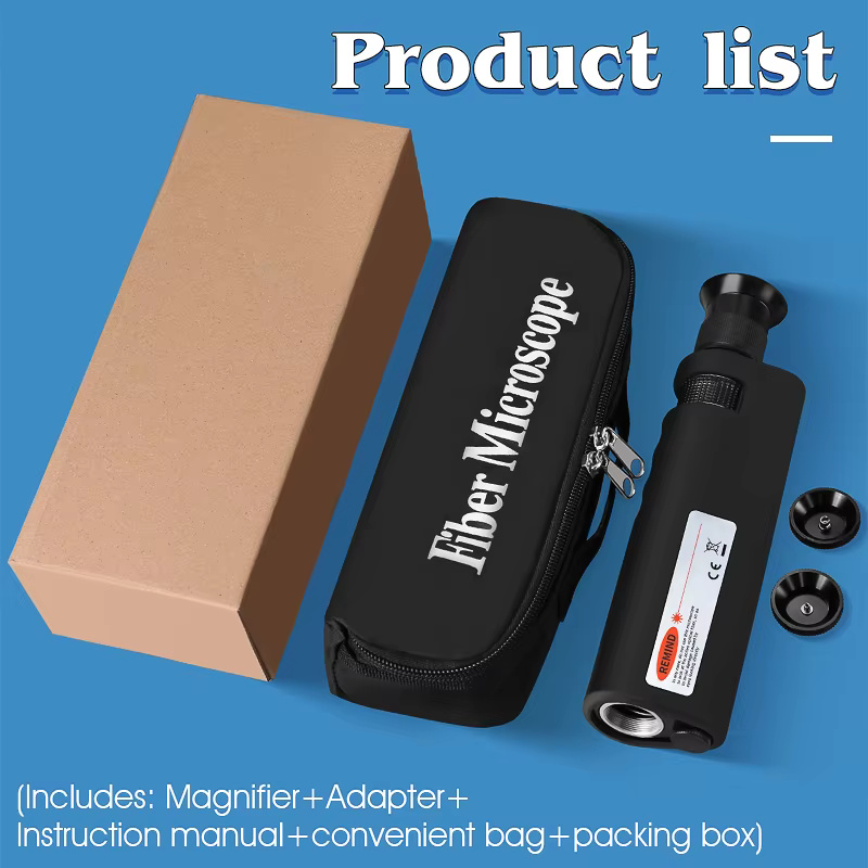 200X/400X LED Handheld Anti Slip Rubber SC/FC/LC/ST/SMA905 connection 1.25/2.5/3.175MM Fiber Optic Inspection Microscope