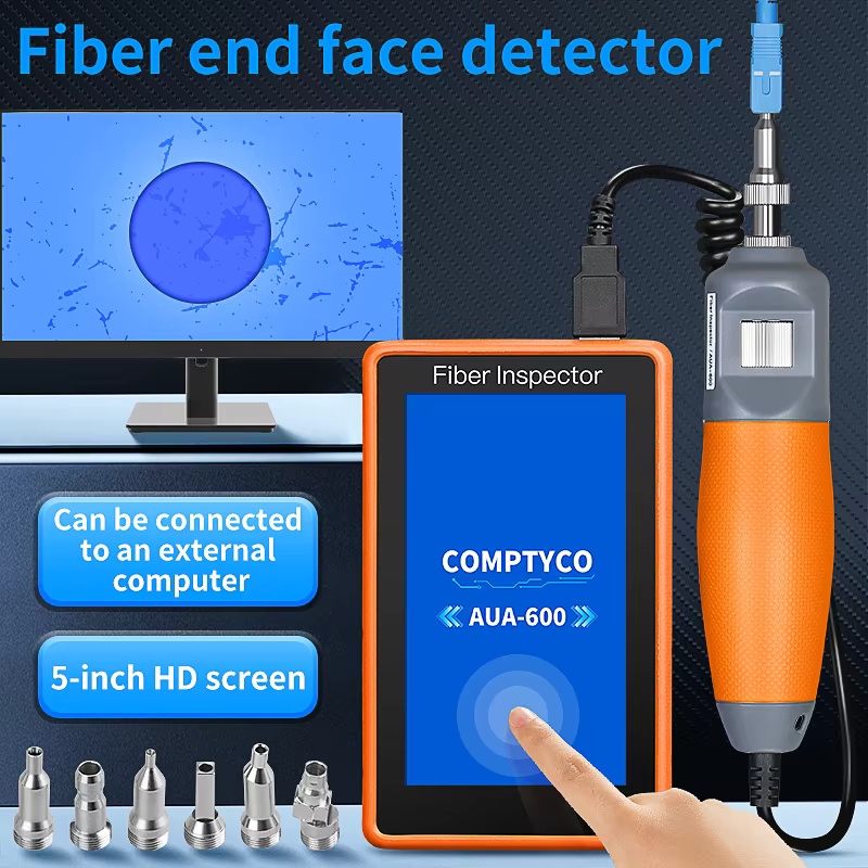 COMPTYCO AUA-600 Fiber optic cleaner 400X Fiber optic microscope 5-inch HD touch screen Inspection Probe Fiber end face detector