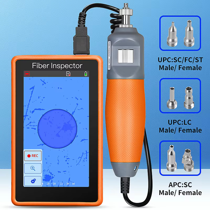 COMPTYCO AUA-600 Fiber optic cleaner 400X Fiber optic microscope 5-inch HD touch screen Inspection Probe Fiber end face detector