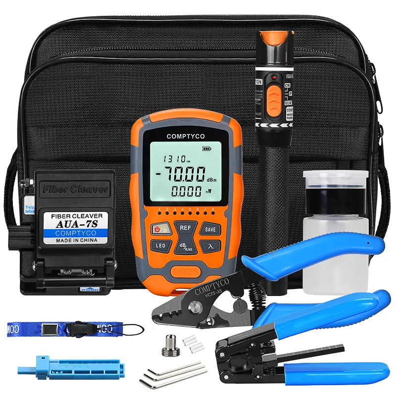 COMPTYCO AUA-M7 cable tool set Optical fiber cutter Optical power meter -70+~10dbm Visual fault locator Optical fiber tool kit