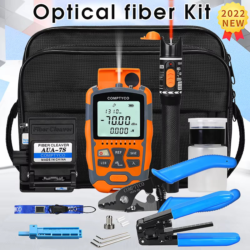 COMPTYCO AUA-M7 cable tool set Optical fiber cutter Optical power meter -70+~10dbm Visual fault locator Optical fiber tool kit