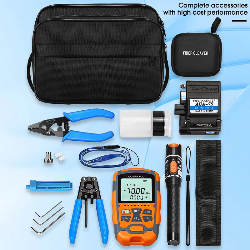 COMPTYCO AUA-M7 cable tool set Optical fiber cutter Optical power meter -70+~10dbm Visual fault locator Optical fiber tool kit
