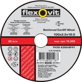 115x2.5x22.23mm A24V-BF41 INOX FLAT CUTTING WHEEL - Pack of 5