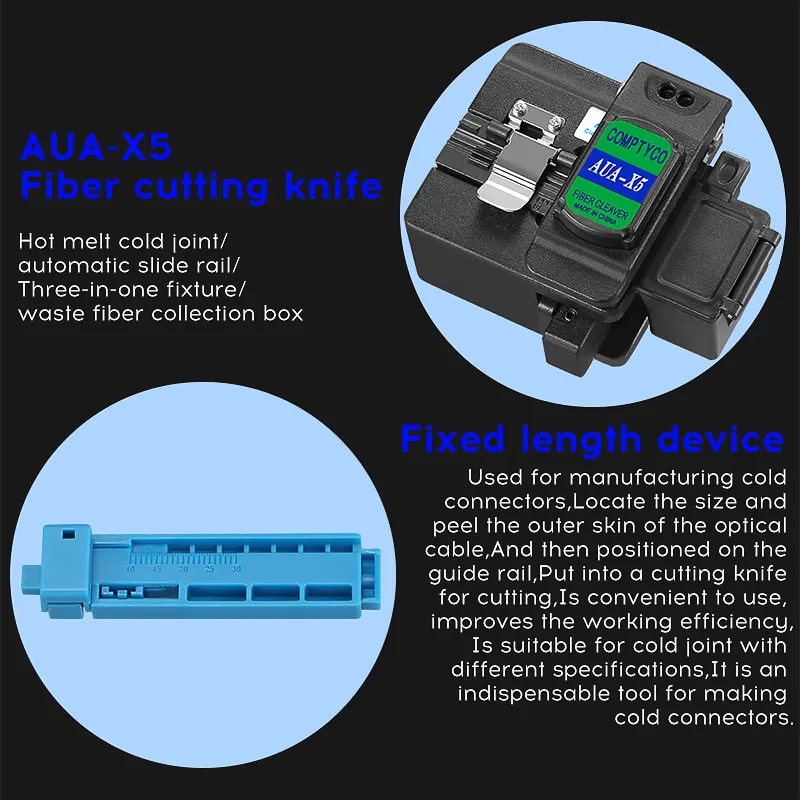 COMPTYCO AUA-DC7 rechargeable optical power meter -70+~10dBm fiber optic visual fault locator 10mw fiber optic cutter fiber optic tool kit