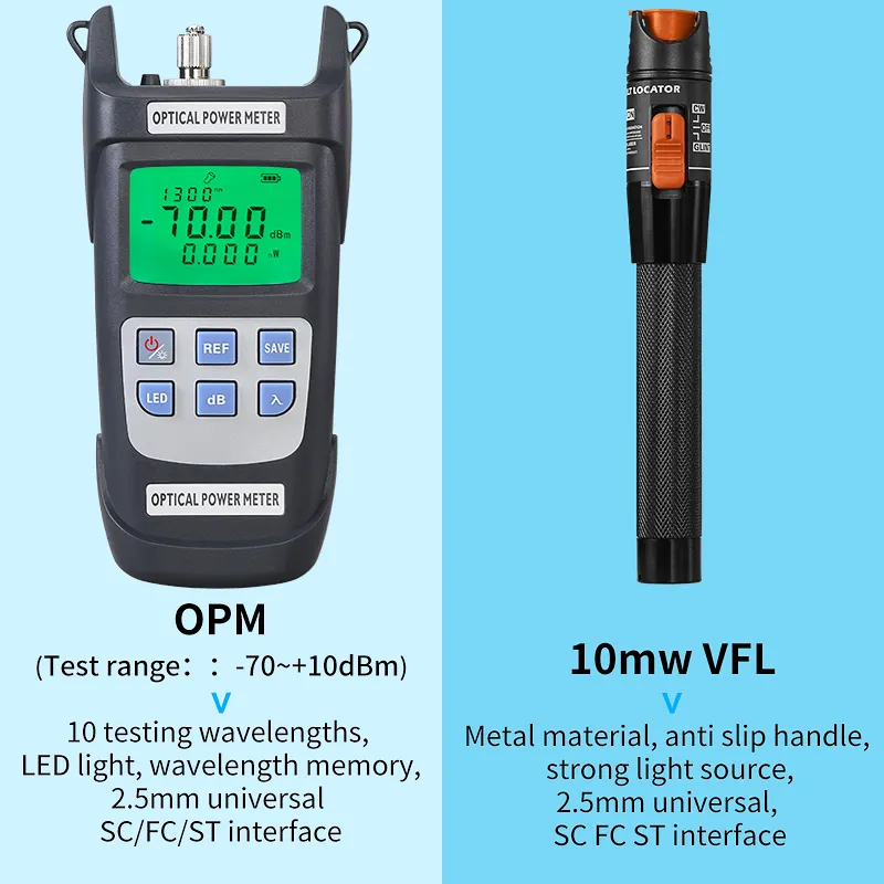 COMPTYCO affordable FTTH fiber cold junction kit with fiber power meter visual fault locator fiber cutting kit