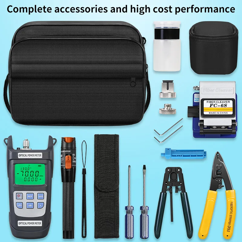COMPTYCO affordable FTTH fiber cold junction kit with fiber power meter visual fault locator fiber cutting kit