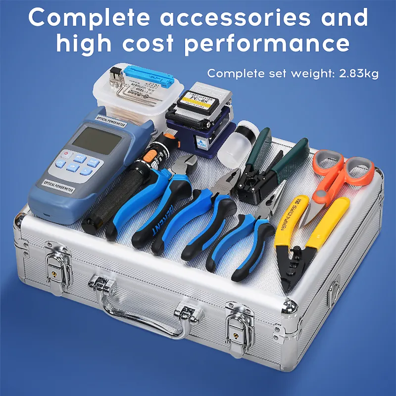COMPTYCO Fiber Cold Splicing Toolbox Set Tool Fiber Cutting Knife Red Light Pen Optical Power Meter Set