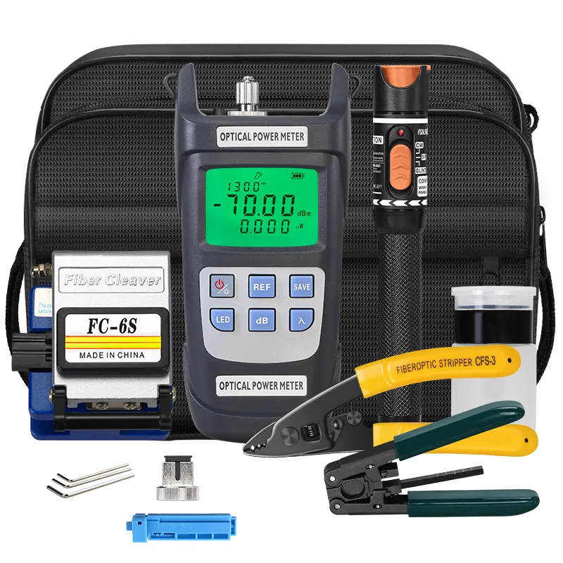 COMPTYCO AUA-Y710A Fiber Optic Cold Splicing Kit Fiber Optic Cutter Optical Power Meter -70+~10dBm Visual Fault Locator Fiber Optic Kit