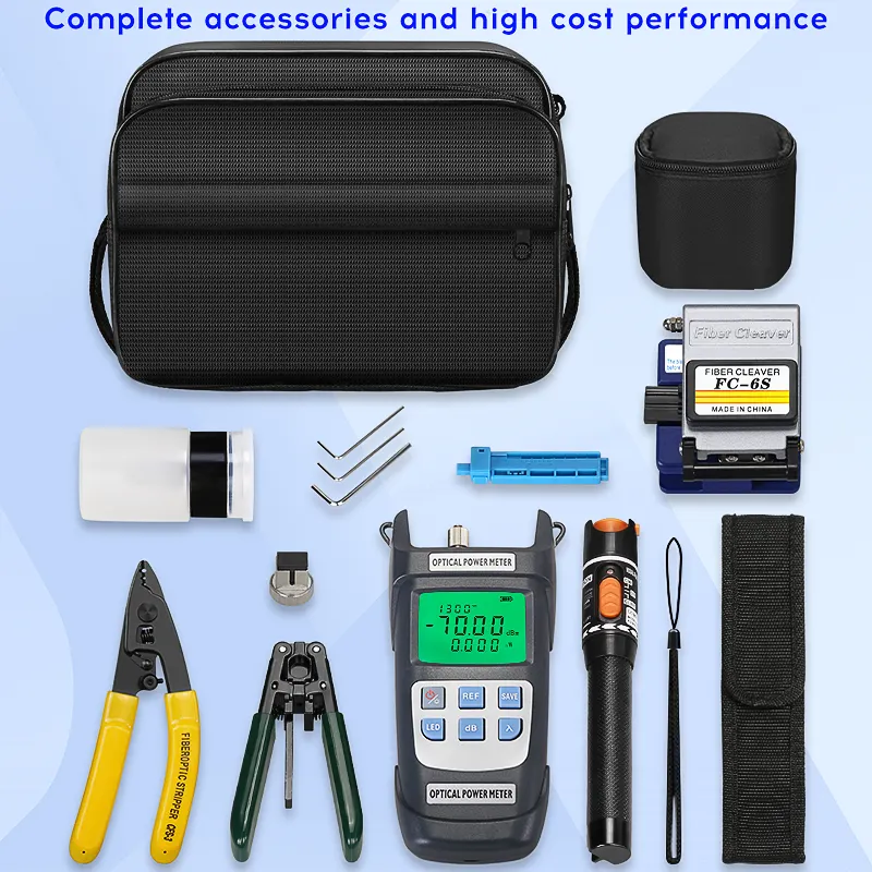 COMPTYCO AUA-Y710A Fiber Optic Cold Splicing Kit Fiber Optic Cutter Optical Power Meter -70+~10dBm Visual Fault Locator Fiber Optic Kit