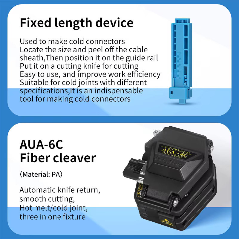 FTTH Fiber Tool Set with Recharge OPM VFL Optical Power Meter Visual Fault Locator Fiber Cleaver de fibre optique Fiber Tool Kit