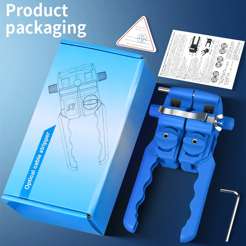 COMPTYCO AUA-F9 Blue Fiber Stripper 8-30mm Longitudinal and Transverse Fiber Optic Cable Stripper Cable Cutter