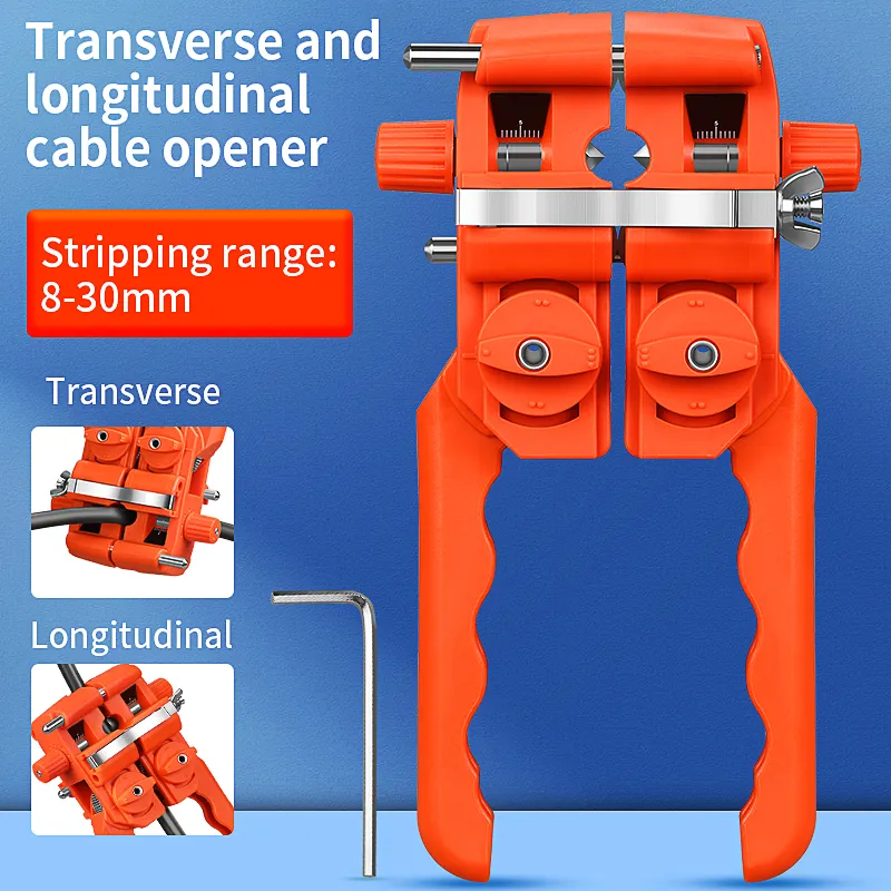 COMPTYCO AUA-F9 fiber optic stripper 8-30mm longitudinal and transverse fiber optic cable stripper cable cutter
