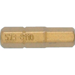 TiN Coated Screwdriver Bits: 1/4" Hex Bits - Hex