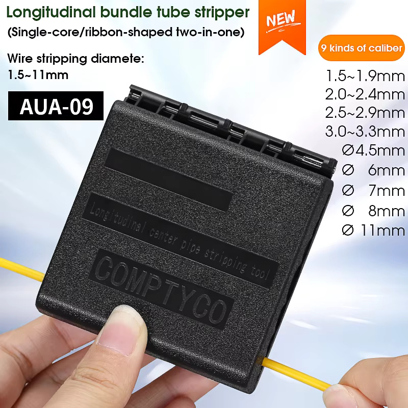 COMPTYCO FTTH Fiber Tool Loose Tube Slitter AUA-09 Ribbon Longitudinal 2-in-1 Cable Jacket Stripper 1.5-11mm Fiber Stripper