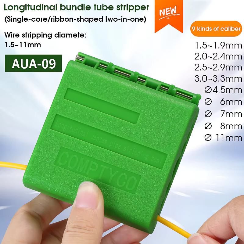 COMPTYCO FTTH Fiber Tool Loose Tube Slitter AUA-09 Ribbon Longitudinal 2-in-1 leather wire Stripper 1.5-11mm Fiber Stripper