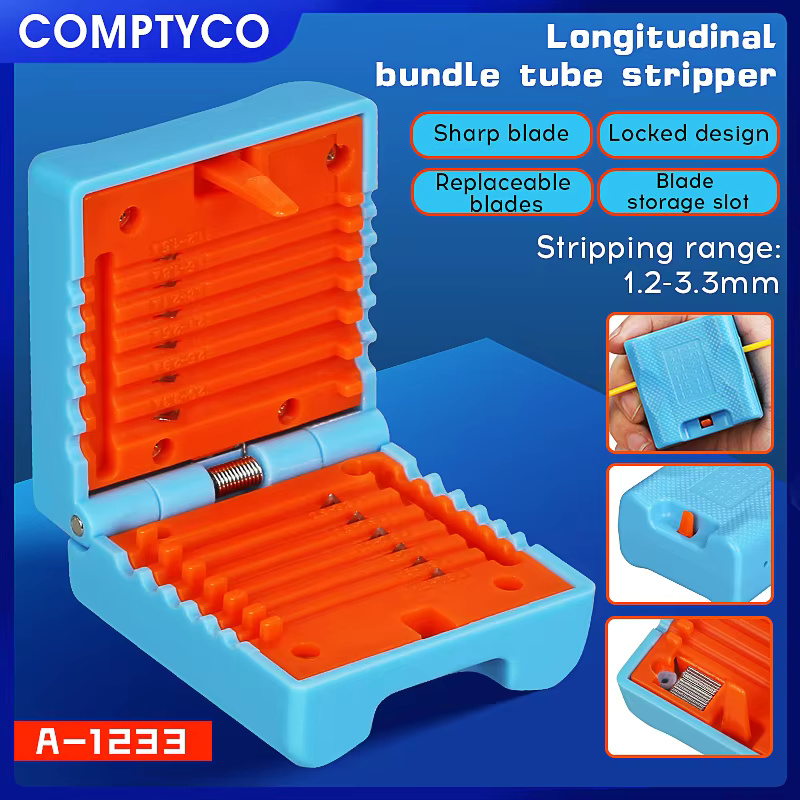 COMPTYCO A-1233 blue flip over cable stripper 1.2-3.3mm longitudinal cutter center bundle tube stripper leather fiber stripper