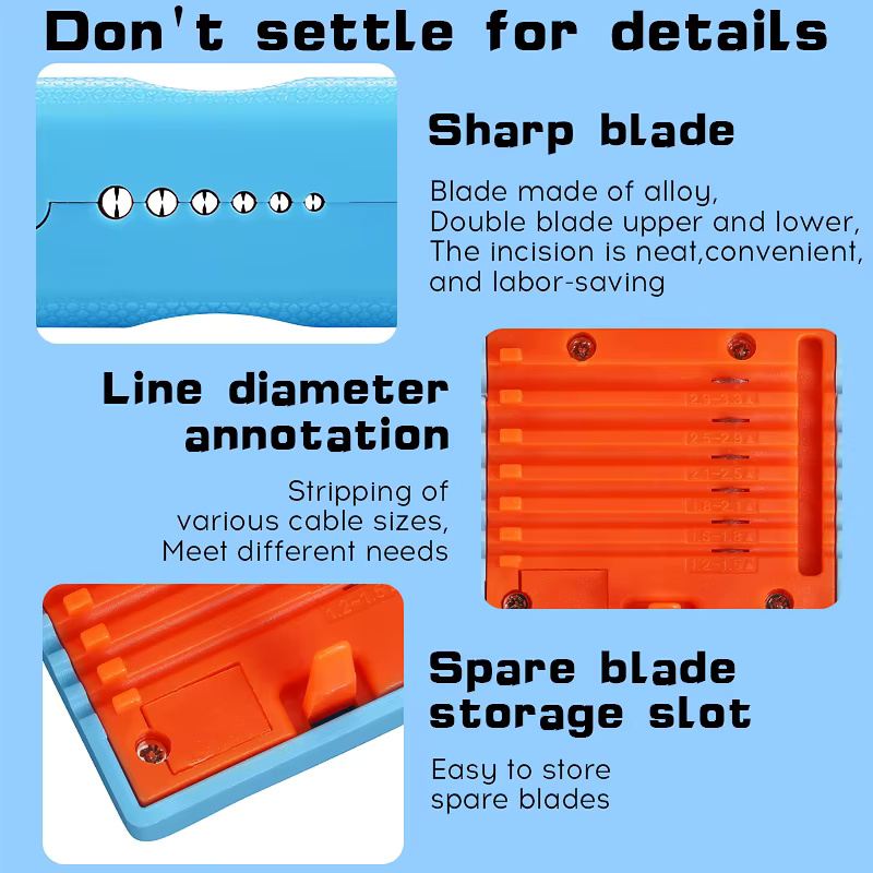 COMPTYCO A-1233 blue flip over cable stripper 1.2-3.3mm longitudinal cutter center bundle tube stripper leather fiber stripper