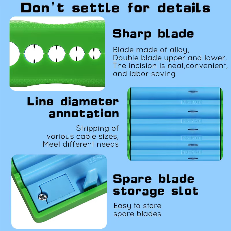 COMPTYCO A-3511 blue flip over cable stripper 3.5-11mm longitudinal cutter center bundle tube stripper leather fiber stripper