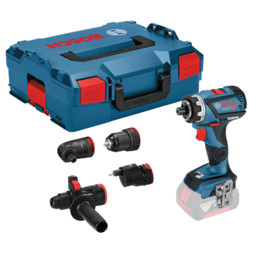 GSR 18 V-60 FCC FlexiClick Professional Drill Driver inc GFA 18-M Metal, GFA 18-E Offset Angle, GFA 18-W Right Angle & GFA 18-H Hammer Chuck Adaptors in L-Boxx Body Only Version - No Batteries or Charger Supplied - 0 601 9G7 103