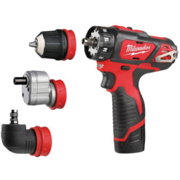 M12BDDXKIT-202C 12v Removable Chuck 4-in 1 Drill Driver Kit with 2 x 2.0 Ah Battery Pack