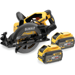 DCS577T2-GB 54V XR FLEXVOLT Cordless Brushless High Torque 190mm Circular Saw with 2x 6.0ah Batteries and charger in soft kit Bag.