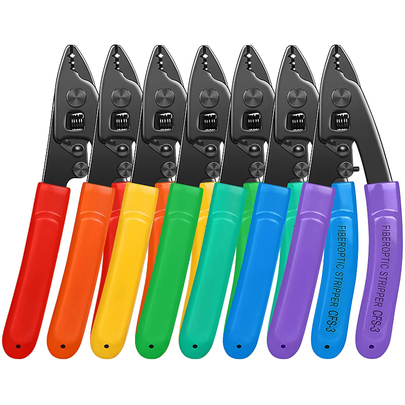 Factory Hot Selling CFS-3 FTTH stripping tool cables stripper Fiber Optic 3 port wire stripper Fiber Stripper customizable color