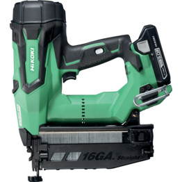 NT1865DM 18V Brushless 16G Straight Finish Nailer with x 3.0Ah Li-ion Batteries + UC18YFSL Charger + Nose Cap + safety Glasses in Carry Case case