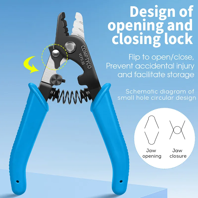 Factory Hot Selling VCFS-33 FTTH stripping tool cables stripper Fiber Optic 3 port wire stripper Fiber Stripper customizable color ﻿