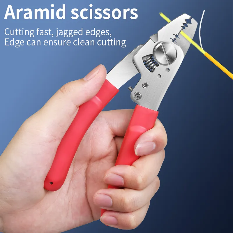 Factory hot selling K7FTTH wire stripping tool, seven in one stainless steel wire stripper, fiber optic seven port wire stripping pliers