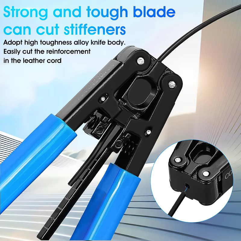 COMPTYCO Metal Leather Drop Cable Stripper FTTH Fiber Tool Leather Wire Stripper Pliers 3mm (W) * 2mm (H) Fiber Stripper ﻿