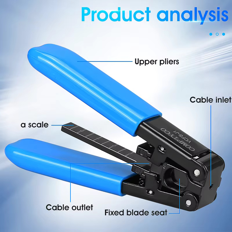 COMPTYCO Metal Leather Drop Cable Stripper FTTH Fiber Tool Leather Wire Stripper Pliers 3mm (W) * 2mm (H) Fiber Stripper ﻿