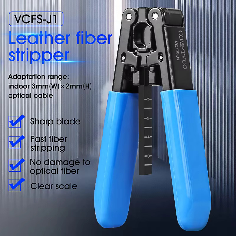COMPTYCO Metal Leather Drop Cable Stripper FTTH Fiber Tool Leather Wire Stripper Pliers 3mm (W) * 2mm (H) Fiber Stripper ﻿