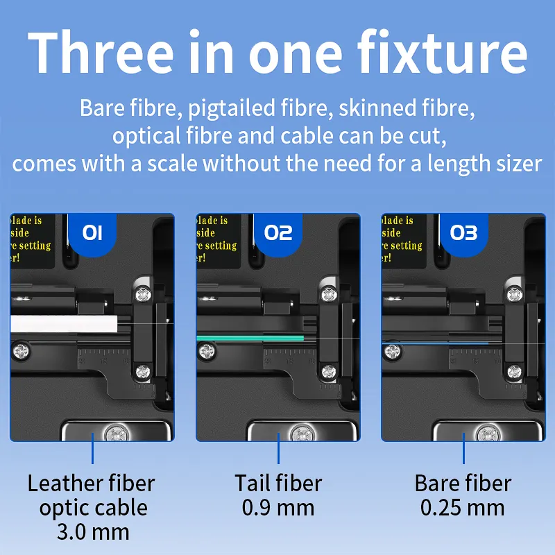 COMPTYCO FC-60S Fiber Cutting Knife Three in One Fixture FTTH Cold Splicing Knife Automatic Return Fiber Cutting Knife