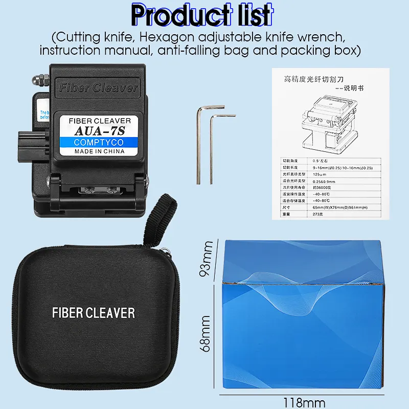 COMPTYCO AUA-7S High-Precision Automatic Return Fiber Optic Cutter 3in1 Fixture Cold Joint Tool for FTTH Fiber Cleaver