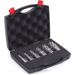 Mag Drill Hole Cutter Set Cyclone Long - 6 Peice
