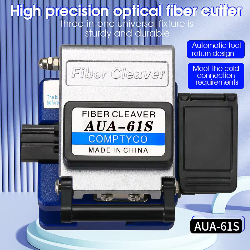 COMPTYCO AUA-61S High-Precision Automatic Return Fiber Optic Cutter with waste fiber box Cold Joint Tool for FTTH Fiber Cleaver