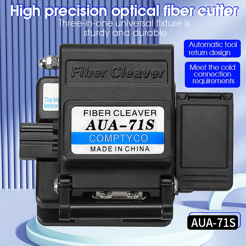 COMPTYCO AUA-71S High-Precision Automatic Return Fiber Optic Cutter with waste fiber box Cold Joint Tool for FTTH Fiber Cleaver