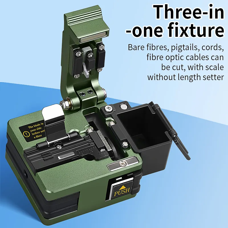 COMPTYCO High Precision Fiber Optic Cutter for Fusion Splicing with waste fiber box AUA-S3 SKL-S3 hot melt Optical Fiber Cleaver