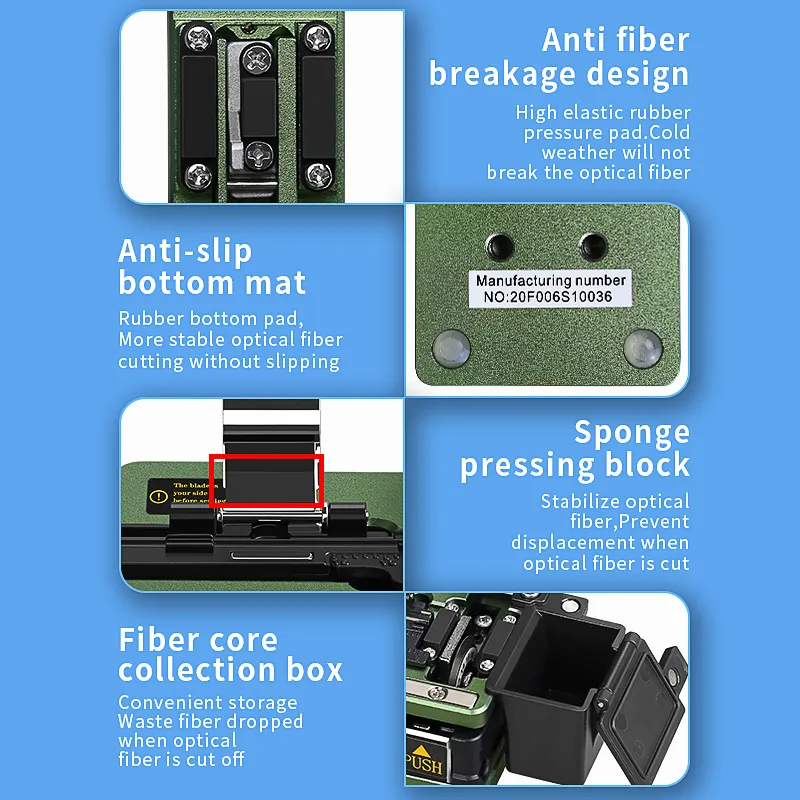COMPTYCO High Precision Fiber Optic Cutter for Fusion Splicing with waste fiber box AUA-S3 SKL-S3 hot melt Optical Fiber Cleaver