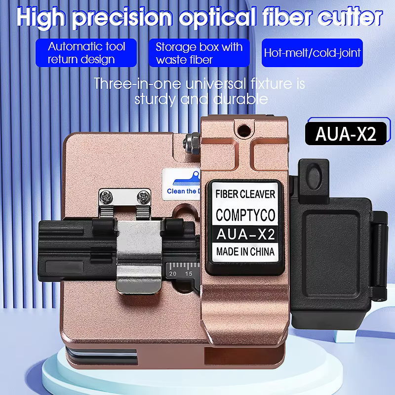 COMPTYCO Good price AUA-X2 Fiber Optical Cutting Machine Rose Gold Automatic Return Fiber Cutting Machine Hot Melt Fiber Cleaver