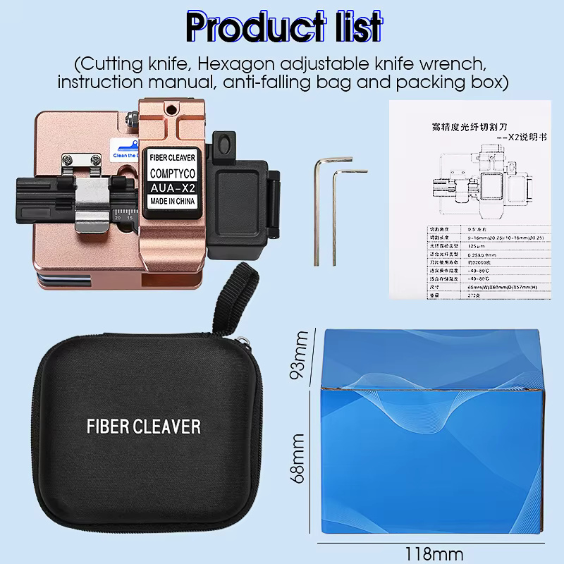 COMPTYCO Good price AUA-X2 Fiber Optical Cutting Machine Rose Gold Automatic Return Fiber Cutting Machine Hot Melt Fiber Cleaver