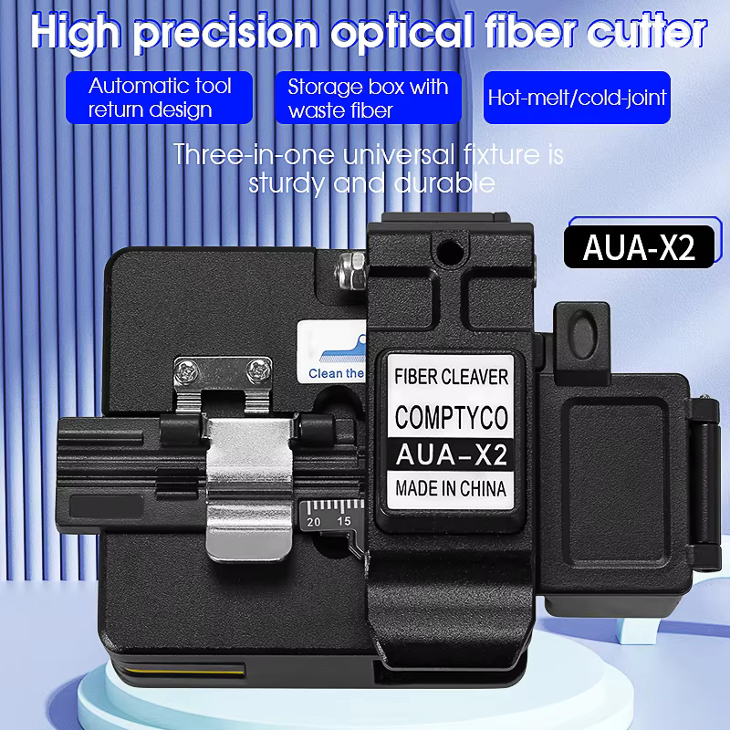 COMPTYCO High Quality AUA-X2 Fiber Cutting Machine Black Automatic Return Fiber Cutting Machine Hot Melt Optical Fiber Cleaver