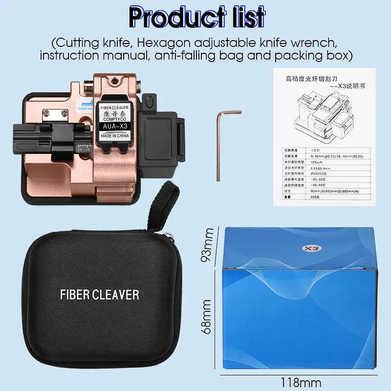 COMPTYCO AUA-X3 high-precision fiber cutting machine, rose gold automatic return knife hot melt cutting machine