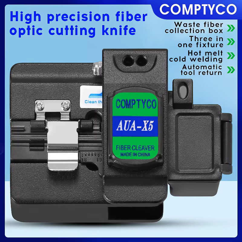 COMPTYCO Fiber Small Type Cutter High Quality Optic High Precision Hot Melt AUAX5 Fiber Optical Cutting Tool Fiber Cleaver black