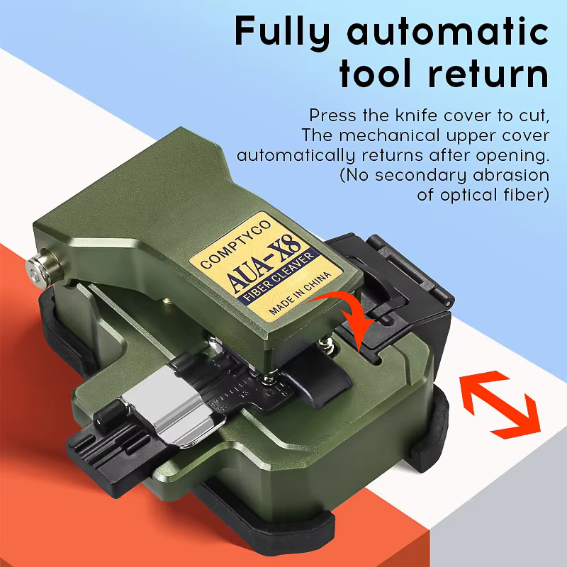 COMPTYCO High Precision AUA-X8 Fiber Optic One step Cleaver Fully Automatic Cable Cutting Knife Hot Melt Fiber Optic Cleaver