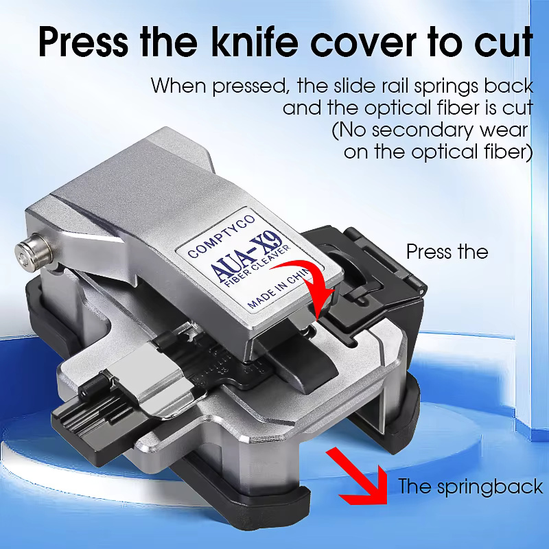 COMPTYCO High Precision AUA-X9 FTTH Fiber Tool Fiber Optic Cutter for Fusion Splicing hot melt tools Optical Fiber Cleaver